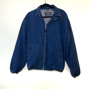 Vintage Three rivers denim blue bomber zip up jacket size M